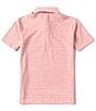 Color:Salmon - Image 2 - Big Boys 8-20 Short Sleeve Heather Feeder Stripe Synthetic Polo Shirt