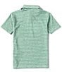Color:Green - Image 2 - Big Boys 8-20 Short Sleeve Heather Feeder Stripe Synthetic Polo Shirt