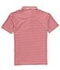 Color:Red/White - Image 2 - Big Boys 8-20 Short Sleeve Heather Feeder Stripe Synthetic Polo Shirt