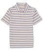 Color:Pink - Image 1 - Big Boys 8-20 Short Sleeve Jersey Striped Polo Shirt