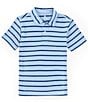 Color:Blue - Image 1 - Big Boys 8-20 Short Sleeve Jersey Striped Polo Shirt