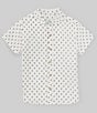 Color:White - Image 1 - Big Boys 8-20 Short Sleeve Leaf Print Woven Shirt