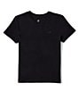 Color:Black - Image 1 - Big Boys 8-20 Short Sleeve Solid Crew Neck T-Shirt
