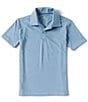 Color:Colony Blue - Image 1 - Big Boys 8-20 Short Sleeve Synthetic Micro Stripe Polo Shirt