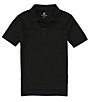 Color:Black - Image 1 - Big Boys 8-20 Short-Sleeve Double-Knit Synthetic Performance Polo Shirt