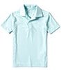 Color:Mint - Image 1 - Big Boys 8-20 Short Sleeve Synthetic Swordfish Print Polo Shirt