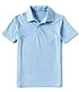 Color:Blue - Image 1 - Big Boys 8-20 Short Sleeve Synthetic Swordfish Print Polo Shirt