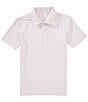Class Club Big Boys Short Sleeve Micro Turtle Print Synthetic Polo Shirt, Color:Pink/Blue - Image 1