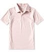 Color:Pink - Image 1 - Big Boys 8-20 Short Sleeve Turtle Print Synthetic Polo Shirt