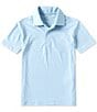 Class Club Big Boys Short Sleeve Micro Turtle Print Synthetic Polo Shirt, Color:Blue - Image 1