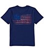 Color:Navy - Image 1 - Big Boys 8-20 Short Sleeve USA Flag Screen T-Shirt