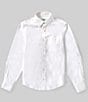 Class Club Big Boys 8-20 Long Sleeve Non-Iron Stretch Oxford Dress Shirt, Color:White - Image 1