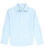Color:Blue - Image 1 - Big Boys 8-20 Long Sleeve Synthetic Button Up Spread Collar Dress Shirt