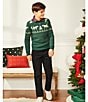 Class Club Big Boys Dog & Duck Intarsia Christmas Sweater, Color:Green - Image 3