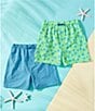 Class Club Big Boys Linear Shark Print Swim Trunks - Image 3