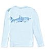 Class Club Big Boys Long Sleeve Shark Graphic Rashguard - Image 1