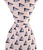 Color:Pink - Image 1 - Boys Sailboat Print 14#double; Zipper Tie
