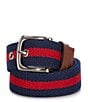 Color:Red - Image 1 - Boys Stripe Stretch Woven Belt