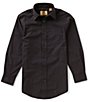 Color:Black - Image 1 - Gold Label Big Boys 8-20 Non-Iron Long-Sleeve Pinpoint Oxford Button-Front Shirt