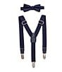 Color:Navy - Image 1 - Boys Bow Tie & Suspenders Set