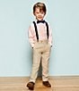Color:Navy - Image 2 - Boys Bow Tie & Suspenders Set