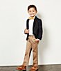 Color:Khaki - Image 4 - Little Boys 3T-7 Flat-Front Twill Pants