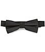 Color:Black - Image 1 - Boys Solid Silk Bow Tie