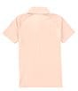 Color:Coral - Image 2 - Kinetic Big Boys 8-20 Short Sleeve Marled Performance Polo Shirt
