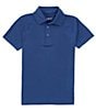 Color:Blue - Image 1 - Kinetic Big Boys 8-20 Short Sleeve Marled Performance Polo Shirt