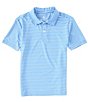 Color:Blue Bell - Image 1 - Little Boys 2T-7 Feeder Stripe Short Sleeve Synthetic Polo