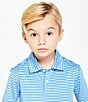 Color:Blue Bell - Image 3 - Little Boys 2T-7 Feeder Stripe Short Sleeve Synthetic Polo