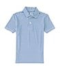 Color:Clear Waters - Image 1 - Little Boys 2T-7 Synthetic Short Sleeve Feeder Stripe Polo