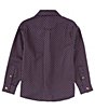 Color:Navy - Image 2 - Little Boys 2T-7 Long Sleeve Fox Print Woven Button-Up Sport Shirt