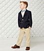 Color:Navy - Image 2 - Little Boys 2T-7 Gold Button Blazer