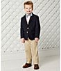 Color:Navy - Image 4 - Little Boys 2T-7 Gold Button Blazer