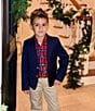 Color:Navy - Image 5 - Little Boys 2T-7 Gold Button Blazer