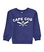 Color:Navy - Image 1 - Little Boys 2T-7 Long Sleeve Cape Cod Terry Crew Neck Sweatshirt