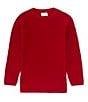 Color:Red - Image 1 - Little Boys 2T-7 Long Sleeve Crew Neck Sweater