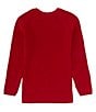 Color:Red - Image 2 - Little Boys 2T-7 Long Sleeve Crew Neck Sweater