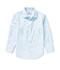 Color:Blue - Image 1 - Little Boys 2T-7 Long Sleeve Doby Stretch Dress Shirt