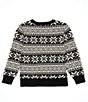 Color:Black/Ivory - Image 2 - Little Boys 2T-7 Long Sleeve Fairisle Sweater