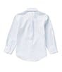 Color:Blue/White - Image 2 - Little Boys 2T-7 Long Sleeve Geo Print Synthetic Dress Shirt