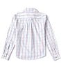 Color:White Multi - Image 2 - Little Boys 2T-7 Long Sleeve Grid Pattern Sport Shirt