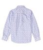 Color:Blue - Image 2 - Little Boys 2T-7 Long Sleeve Point Collar Floral Button Down Shirt
