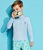 Class Club Little Boys 2T-7 Long Sleeve Rash Guard, Color:Blue - Image 3