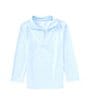 Color:Blue - Image 1 - Little Boys 2T-7 Long Sleeve Solid Synthetic 1/4 Zip Pullover