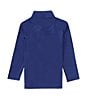 Color:Navy - Image 2 - Little Boys 2T-7 Long Sleeve Solid Synthetic 1/4 Zip Pullover