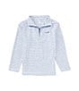 Color:Indigo - Image 1 - Little Boys 2T-7 Long Sleeve Synthetic Stripe 1/4 Zip Pullover