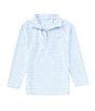 Color:Vista Blue - Image 1 - Little Boys 2T-7 Long Sleeve Synthetic Stripe 1/4 Zip Pullover