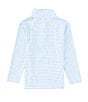 Color:Vista Blue - Image 2 - Little Boys 2T-7 Long Sleeve Synthetic Stripe 1/4 Zip Pullover